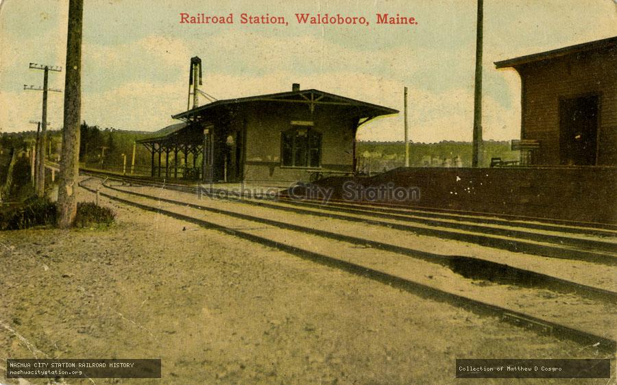 Postcard: Railroad Station, Waldoboro, Maine